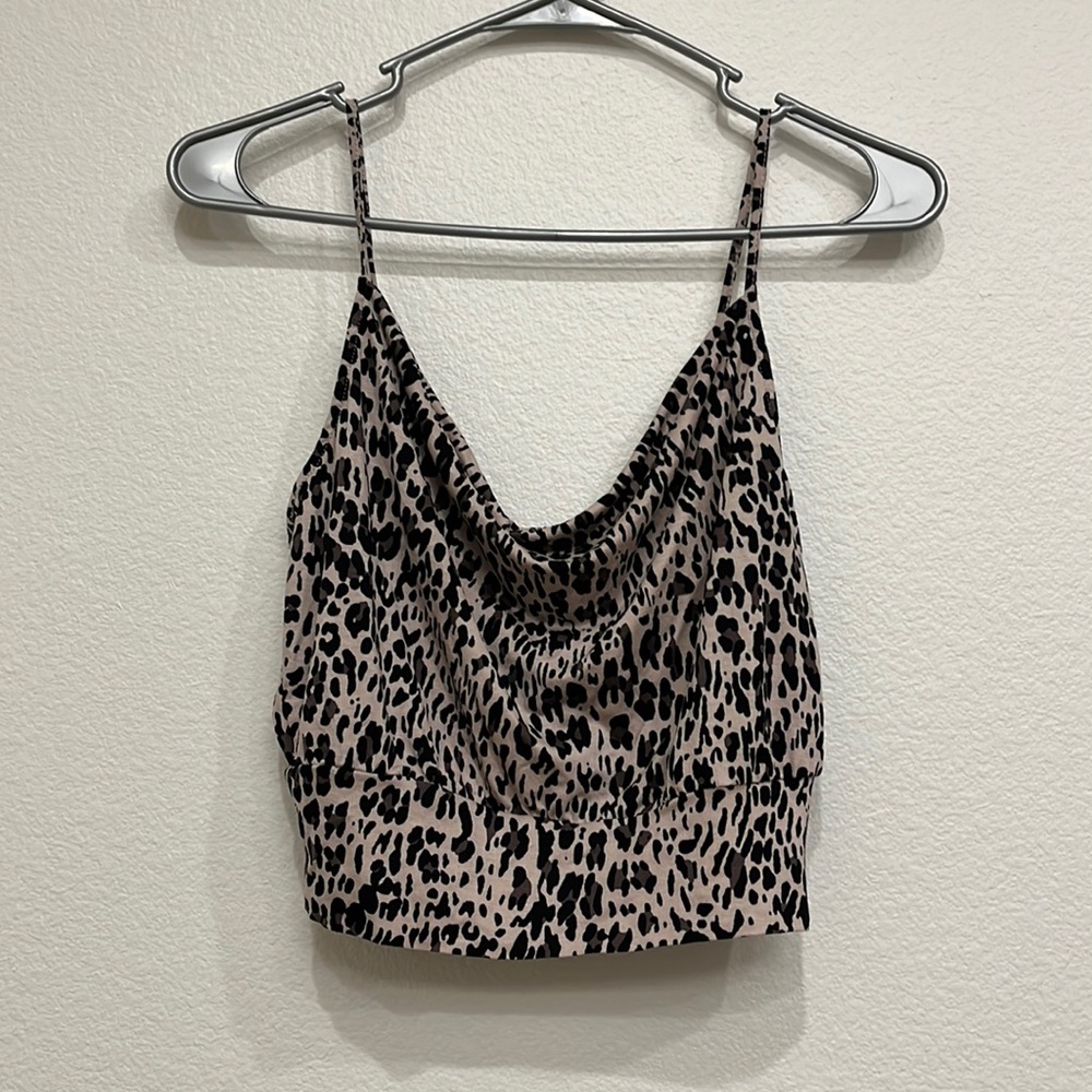 Cheetah Leopard Print Cowl-Neck Tank